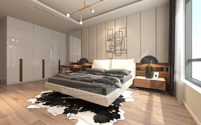 Mẫu giường ngủ bọc da đẹp màu sữa chất liệu cao cấp, được gia công hoàn toàn bằng chất liệu siêu mềm càng sử dụng càng bóng sáng tôn lên vẻ đẹp đẳng cấp và sang chảnh cho cả không gian